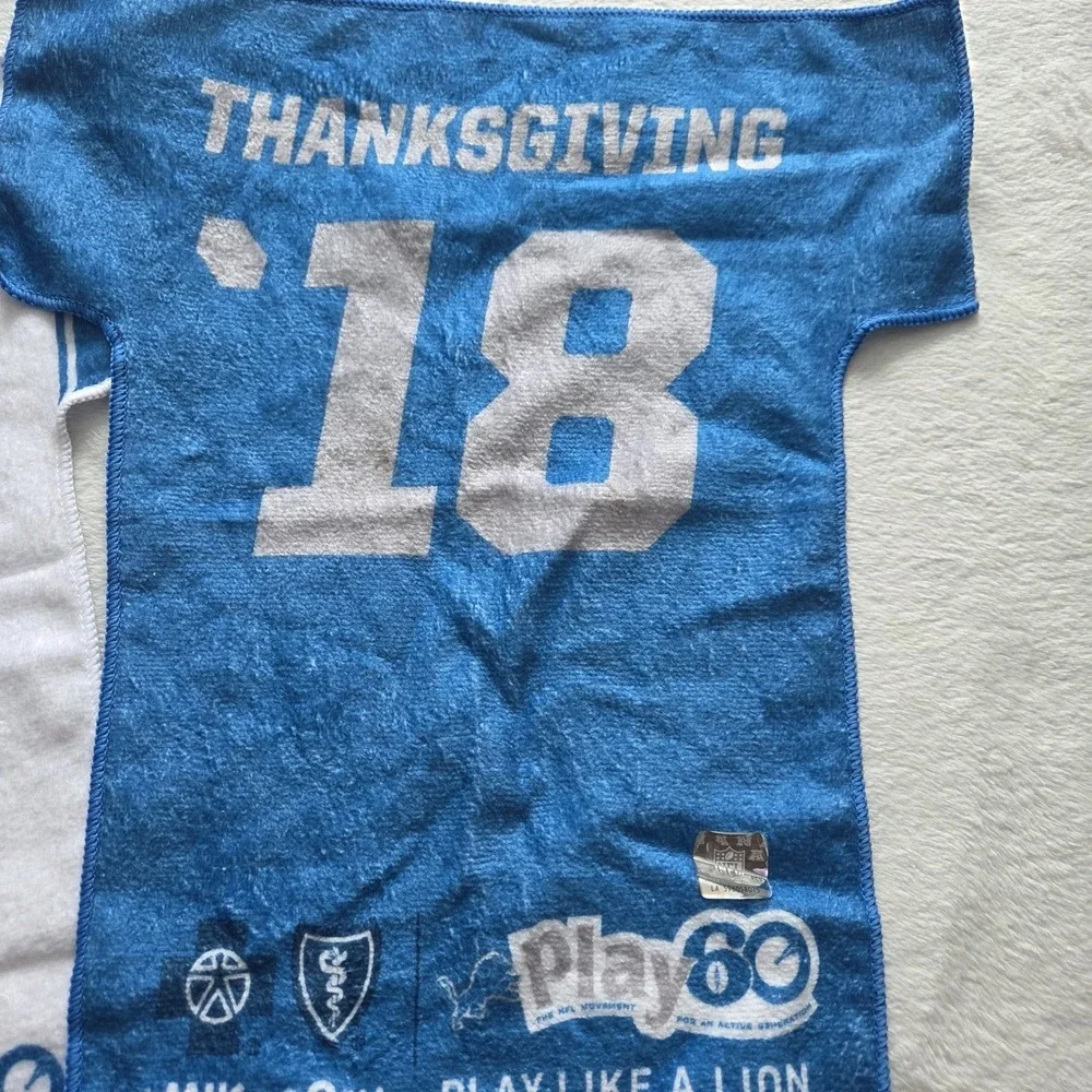 Detroit Lions Thanksgiving Day Jersey Towel‎ 2018 Game Day Rally Set Of 2